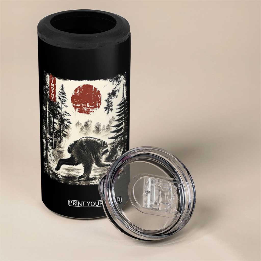 Jimothy the Raccoon Japanese Ukiyo-e Style Vintage Graphic 4 in 1 Can Cooler Tumbler Viral Seattle Trash Panda Feral Legend Supporter