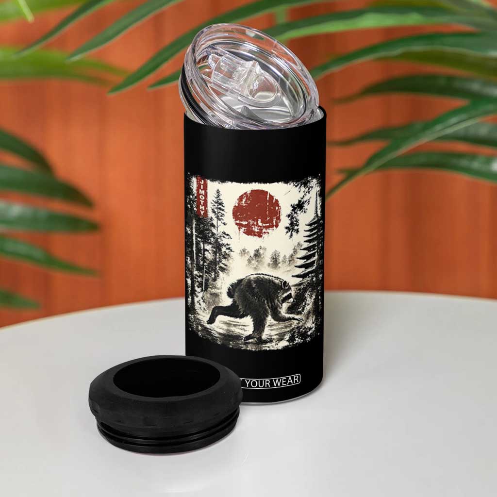 Jimothy the Raccoon Japanese Ukiyo-e Style Vintage Graphic 4 in 1 Can Cooler Tumbler Viral Seattle Trash Panda Feral Legend Supporter