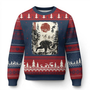 Jimothy the Raccoon Japanese Ukiyo-e Style Vintage Graphic Ugly Christmas Sweater Viral Seattle Trash Panda Feral Legend Supporter