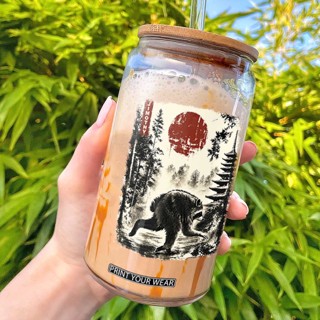 Jimothy the Raccoon Japanese Ukiyo-e Style Vintage Graphic Glass Can Viral Seattle Trash Panda Feral Legend Supporter TS02 Black Print Your Wear