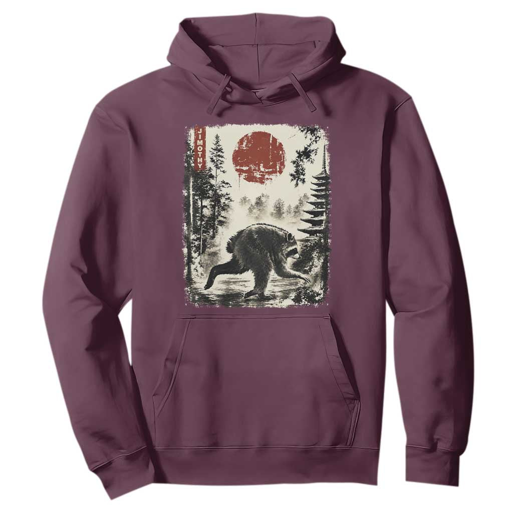 Jimothy the Raccoon Japanese Ukiyo-e Style Vintage Graphic Hoodie Viral Seattle Trash Panda Feral Legend Supporter