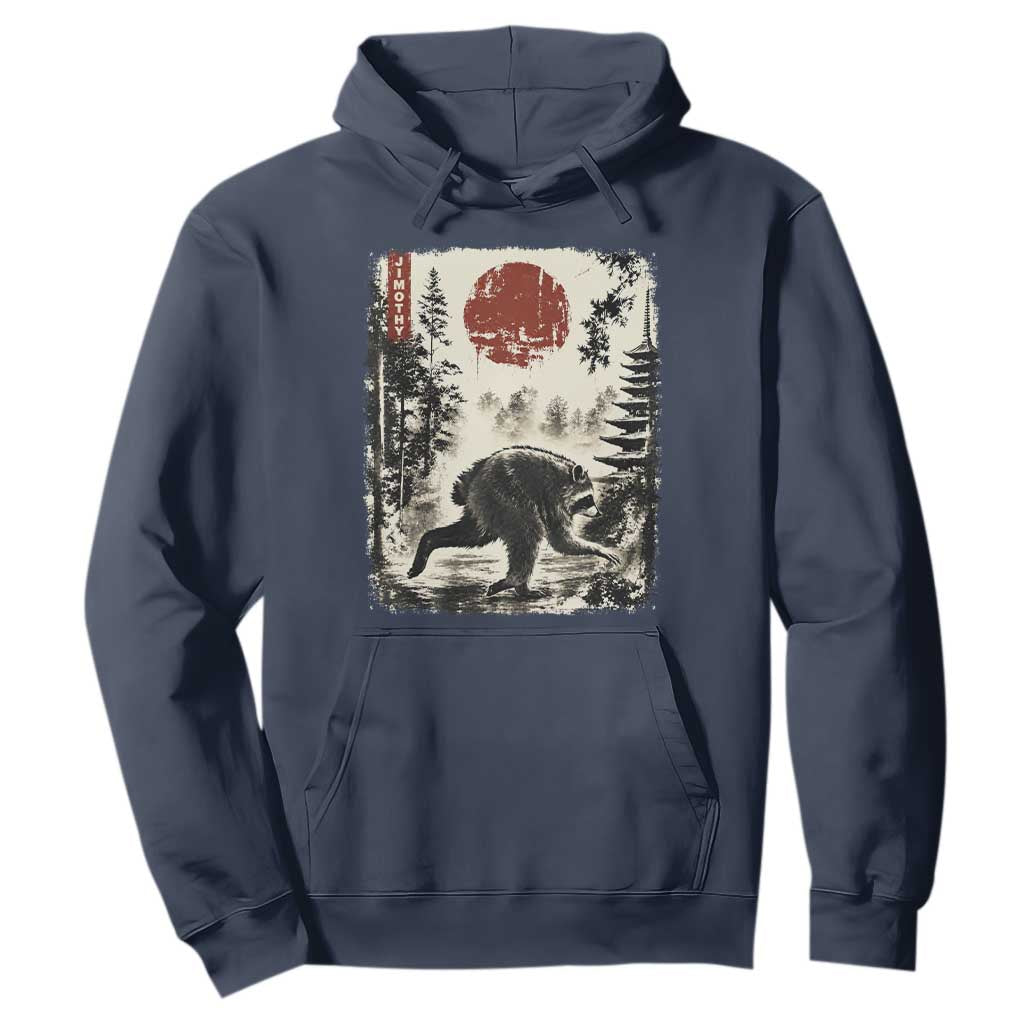 Jimothy the Raccoon Japanese Ukiyo-e Style Vintage Graphic Hoodie Viral Seattle Trash Panda Feral Legend Supporter