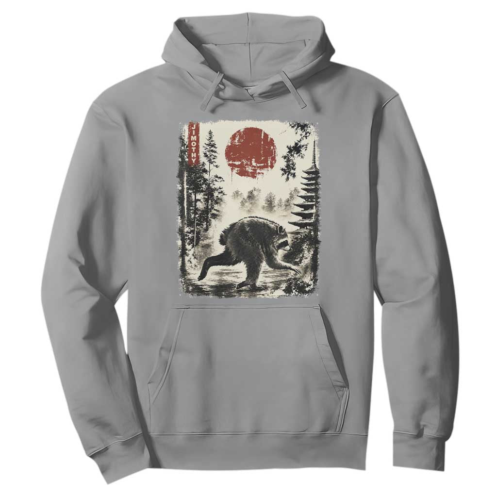 Jimothy the Raccoon Japanese Ukiyo-e Style Vintage Graphic Hoodie Viral Seattle Trash Panda Feral Legend Supporter