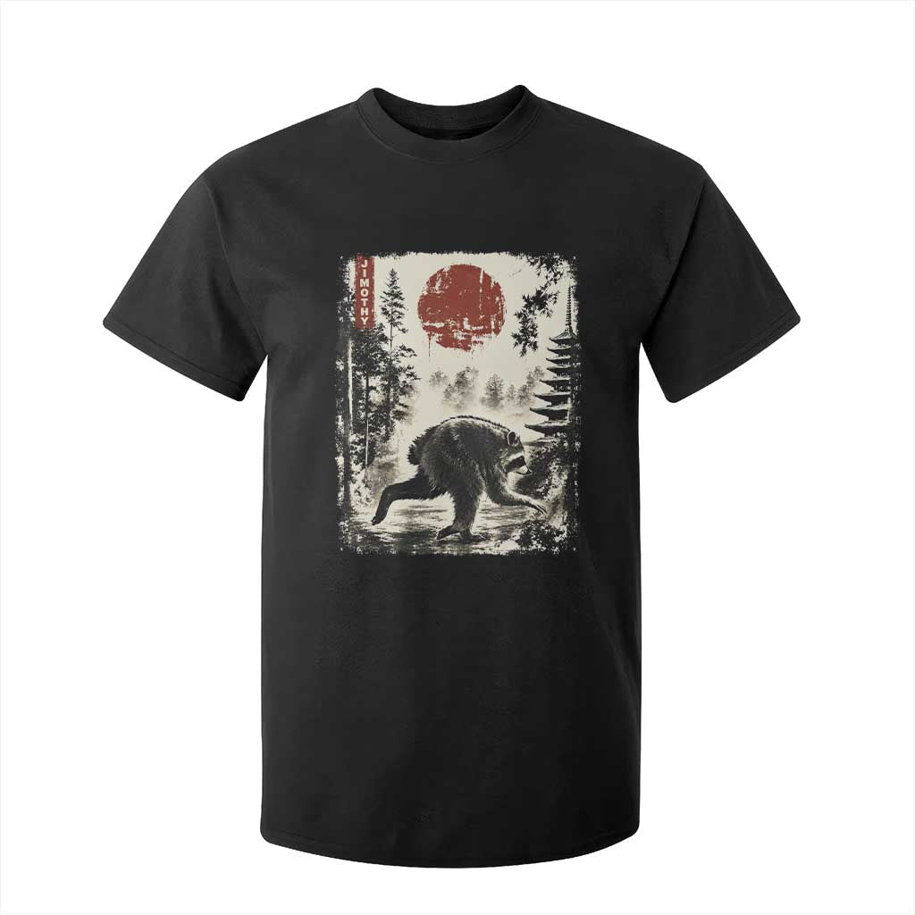 Jimothy the Raccoon Japanese Ukiyo-e Style Vintage Graphic T Shirt For Kid Viral Seattle Trash Panda Feral Legend Supporter TS02 Black Print Your Wear
