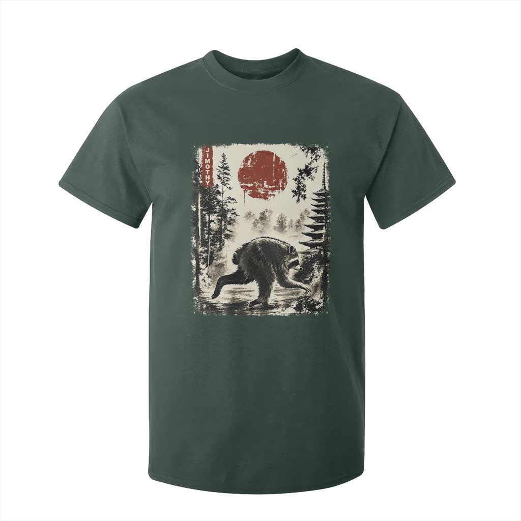 Jimothy the Raccoon Japanese Ukiyo-e Style Vintage Graphic T Shirt For Kid Viral Seattle Trash Panda Feral Legend Supporter