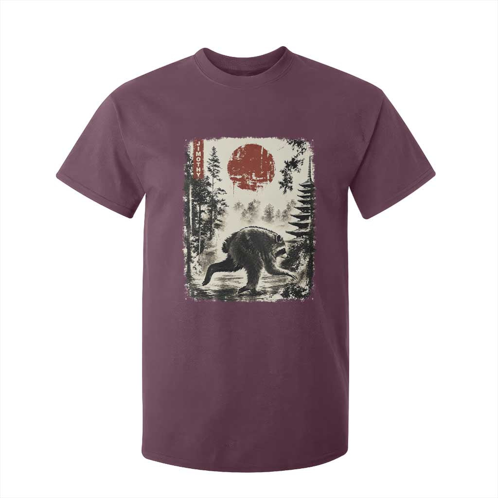 Jimothy the Raccoon Japanese Ukiyo-e Style Vintage Graphic T Shirt For Kid Viral Seattle Trash Panda Feral Legend Supporter