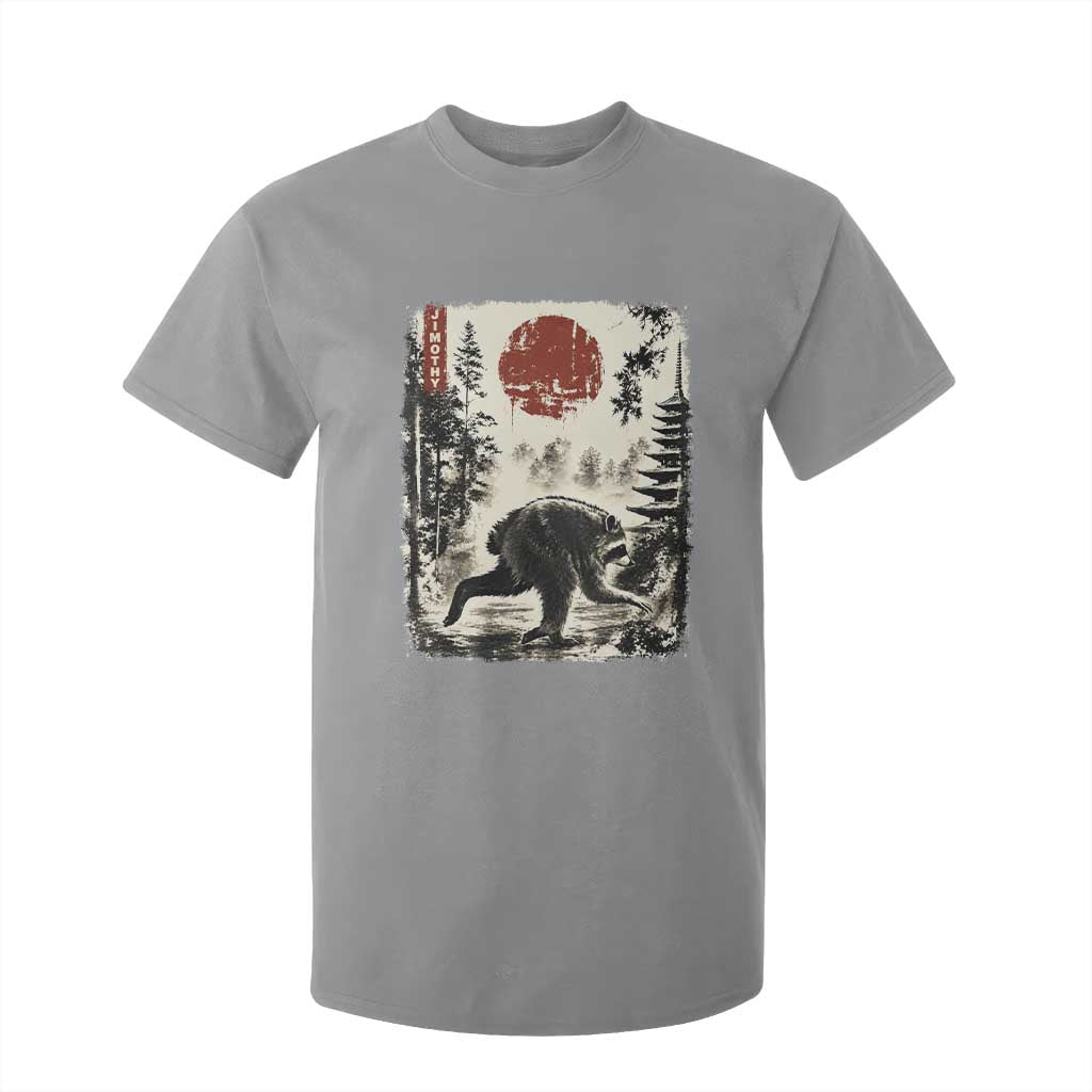 Jimothy the Raccoon Japanese Ukiyo-e Style Vintage Graphic T Shirt For Kid Viral Seattle Trash Panda Feral Legend Supporter