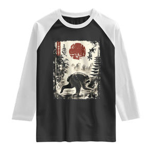 Jimothy the Raccoon Japanese Ukiyo-e Style Vintage Graphic Raglan Shirt Viral Seattle Trash Panda Feral Legend Supporter