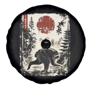 Jimothy the Raccoon Japanese Ukiyo-e Style Vintage Graphic Spare Tire Cover Viral Seattle Trash Panda Feral Legend Supporter