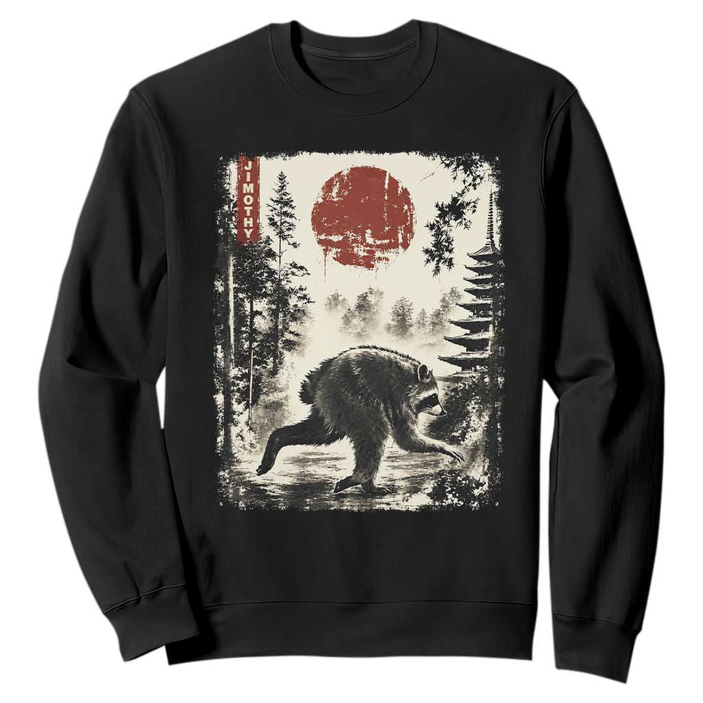 Jimothy the Raccoon Japanese Ukiyo-e Style Vintage Graphic Sweatshirt Viral Seattle Trash Panda Feral Legend Supporter