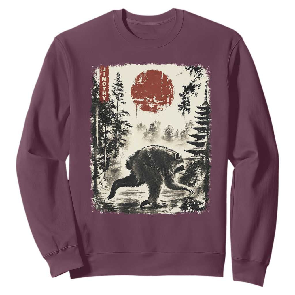 Jimothy the Raccoon Japanese Ukiyo-e Style Vintage Graphic Sweatshirt Viral Seattle Trash Panda Feral Legend Supporter