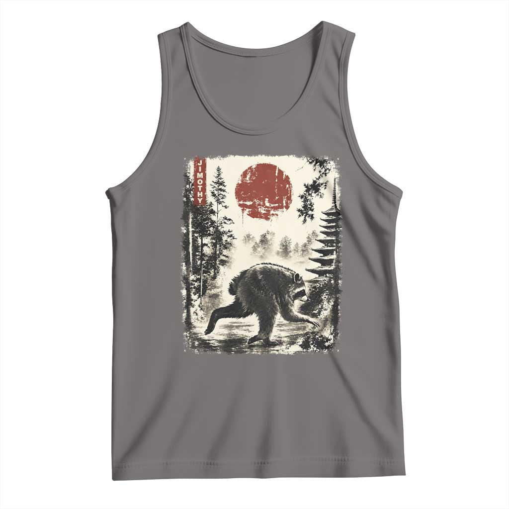 Jimothy the Raccoon Japanese Ukiyo-e Style Vintage Graphic Tank Top Viral Seattle Trash Panda Feral Legend Supporter