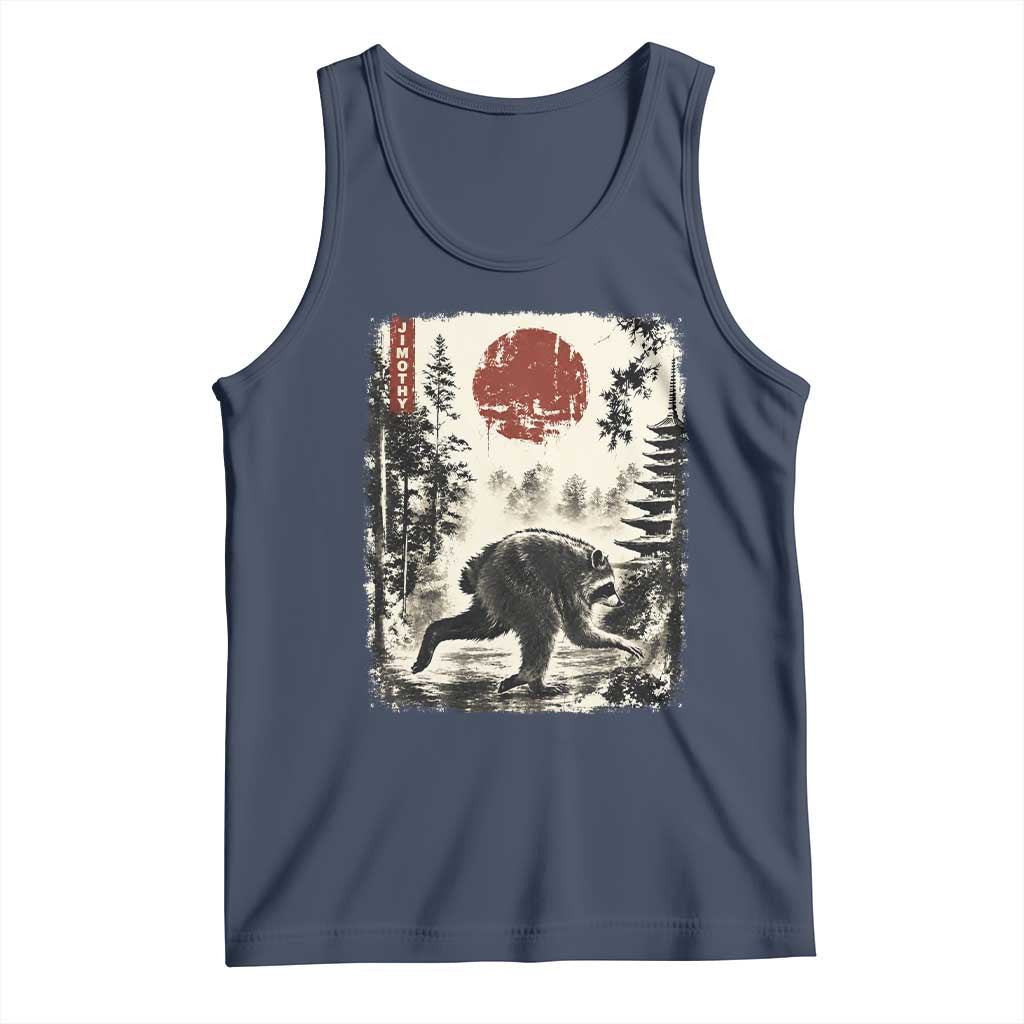 Jimothy the Raccoon Japanese Ukiyo-e Style Vintage Graphic Tank Top Viral Seattle Trash Panda Feral Legend Supporter