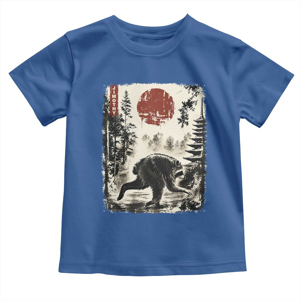 Jimothy the Raccoon Japanese Ukiyo-e Style Vintage Graphic Toddler T Shirt Viral Seattle Trash Panda Feral Legend Supporter