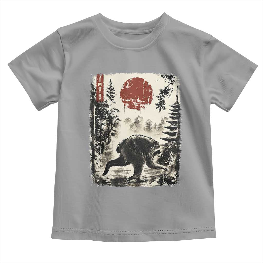 Jimothy the Raccoon Japanese Ukiyo-e Style Vintage Graphic Toddler T Shirt Viral Seattle Trash Panda Feral Legend Supporter