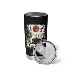 Jimothy the Raccoon Japanese Ukiyo-e Style Vintage Graphic Tumbler Cup Viral Seattle Trash Panda Feral Legend Supporter