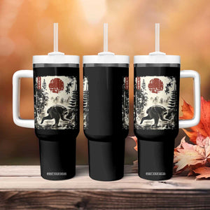 Jimothy the Raccoon Japanese Ukiyo-e Style Vintage Graphic Tumbler With Handle Viral Seattle Trash Panda Feral Legend Supporter