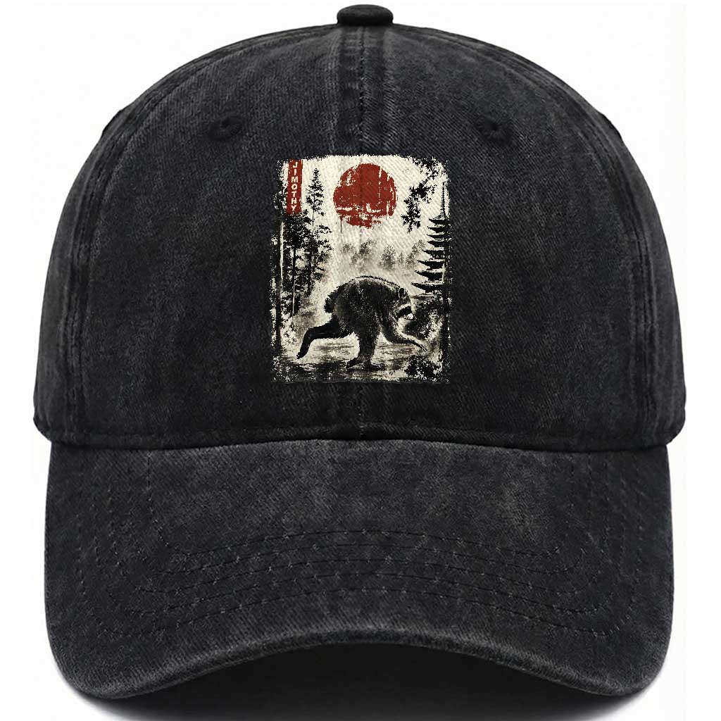 Jimothy the Raccoon Japanese Ukiyo-e Style Vintage Graphic Washed Cotton Baseball Cap Viral Seattle Trash Panda Feral Legend Supporter TS02 Print Your Wear