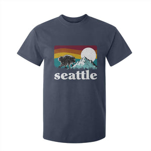 Seattle WA Mountains Jimothy the Raccoon Graphic T Shirt For Kid Retro Vintage Sunset Viral Trash Panda Feral Legend
