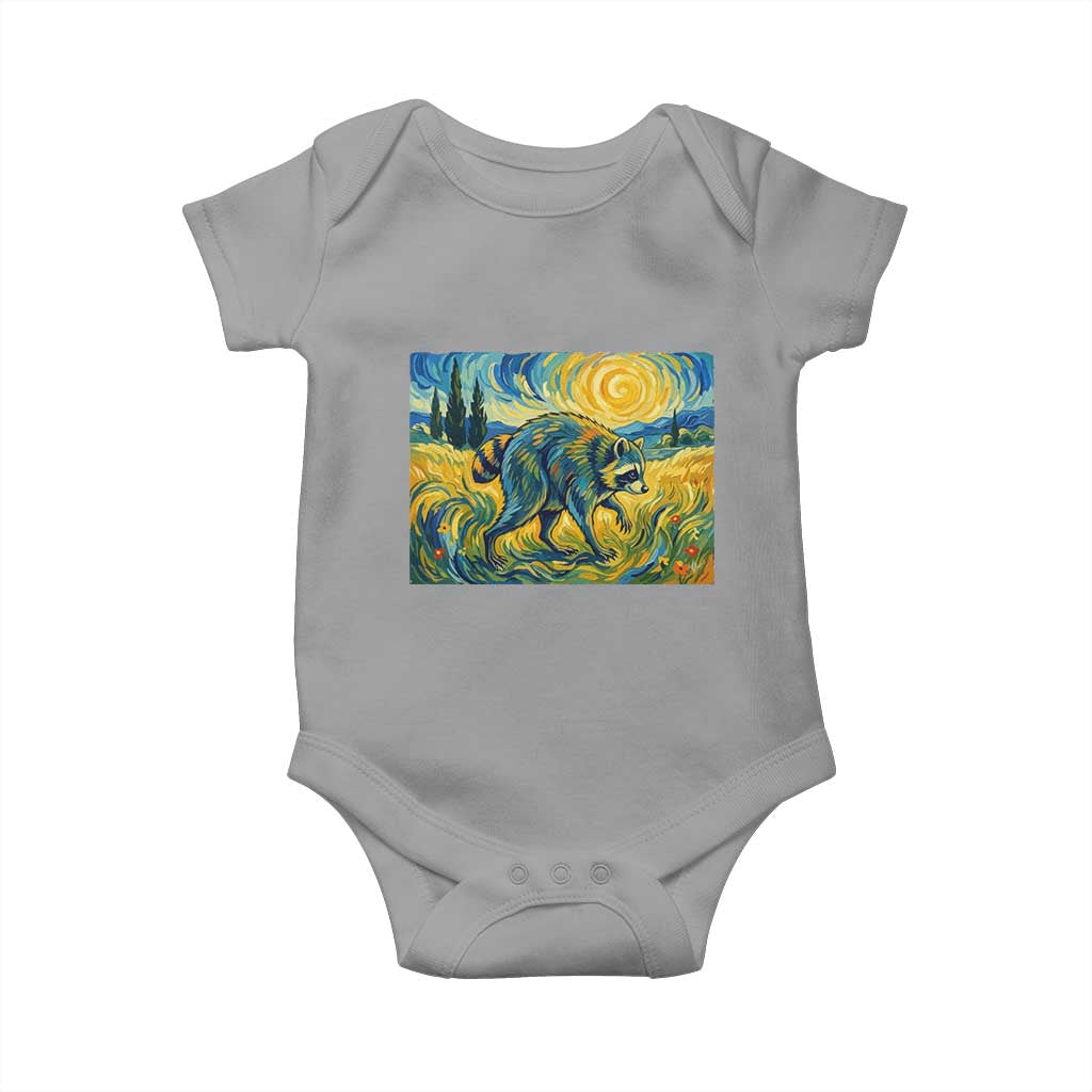 Jimothy Viral Seattle Raccoon Starry Night Style Graphic Baby Onesie Trash Panda Feral Legend Supporter