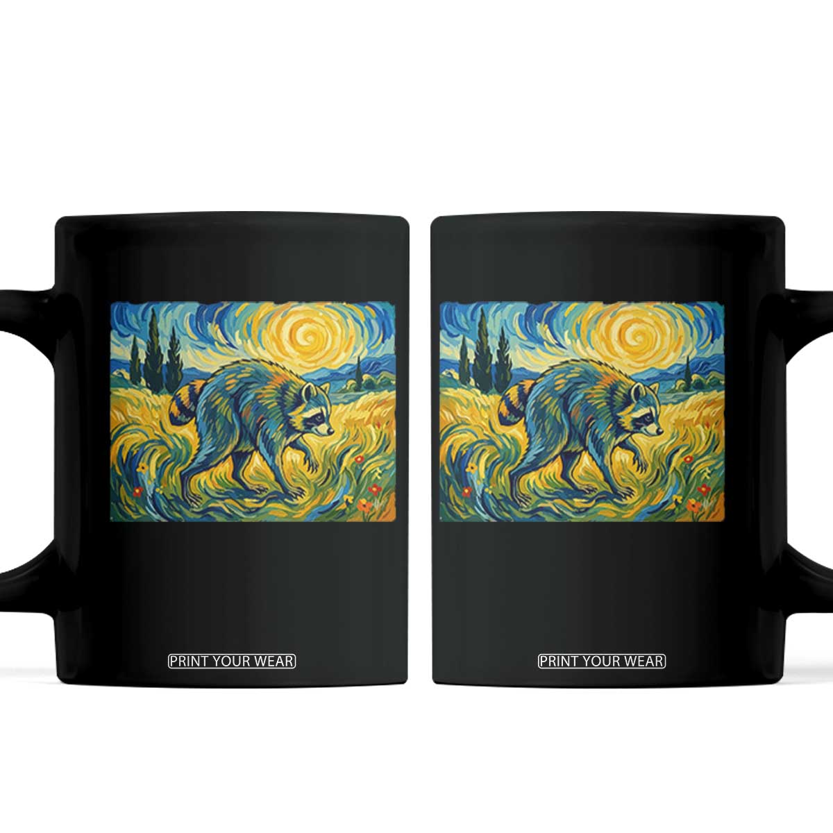 Jimothy Viral Seattle Raccoon Starry Night Style Graphic Coffee Mug Trash Panda Feral Legend Supporter TS02 Black Print Your Wear