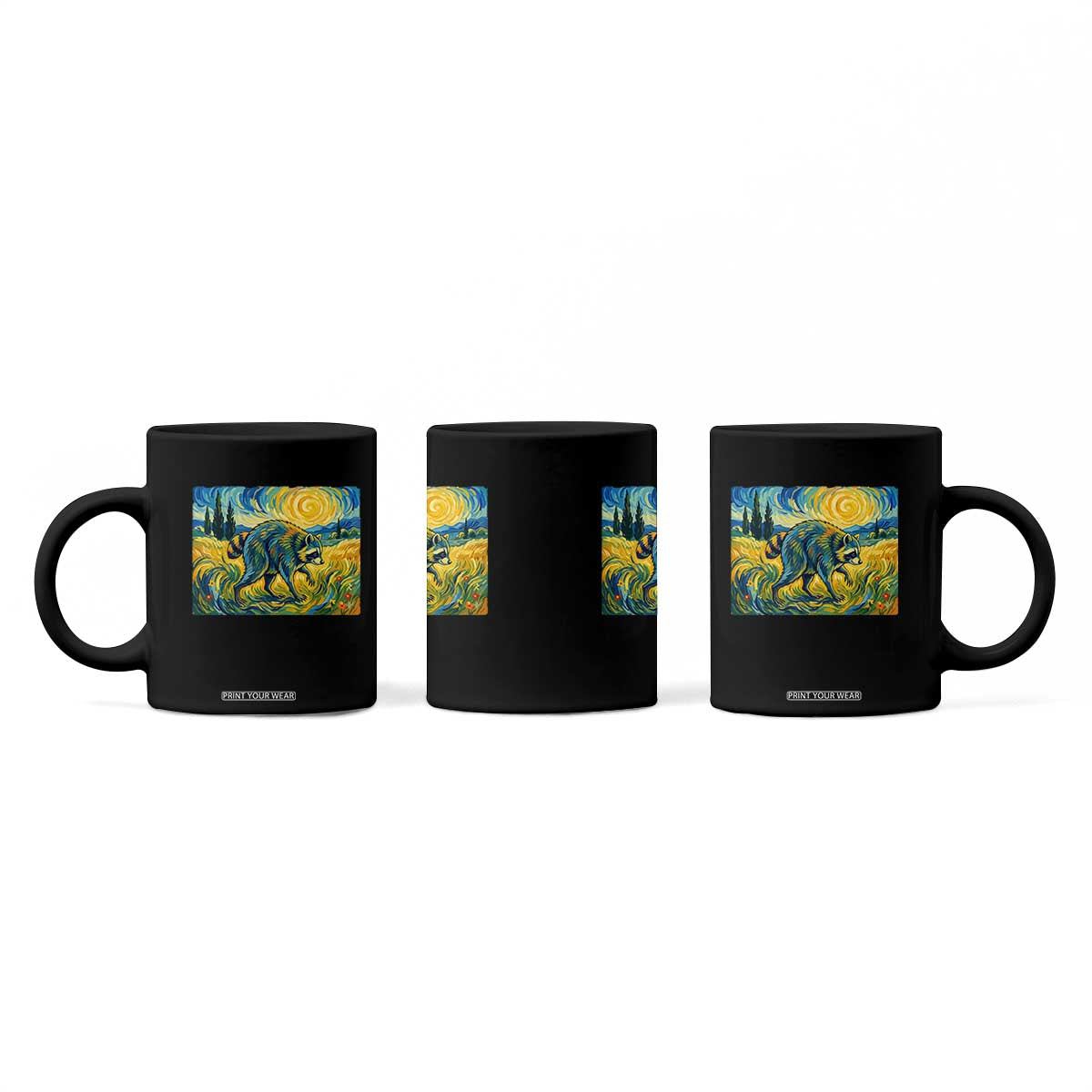 Jimothy Viral Seattle Raccoon Starry Night Style Graphic Coffee Mug Trash Panda Feral Legend Supporter
