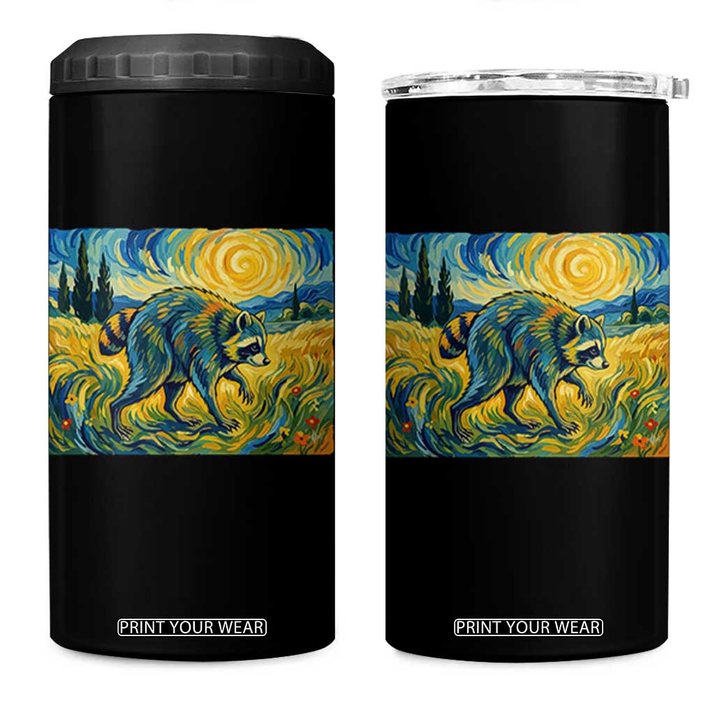 Jimothy Viral Seattle Raccoon Starry Night Style Graphic 4 in 1 Can Cooler Tumbler Trash Panda Feral Legend Supporter TS02 One Size: 16 oz Black Print Your Wear