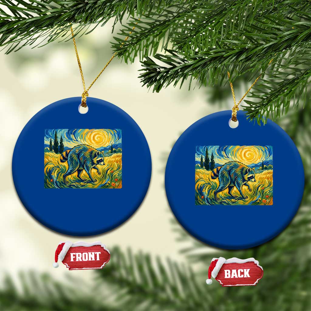 Jimothy Viral Seattle Raccoon Starry Night Style Graphic Ceramic Ornament Trash Panda Feral Legend Supporter