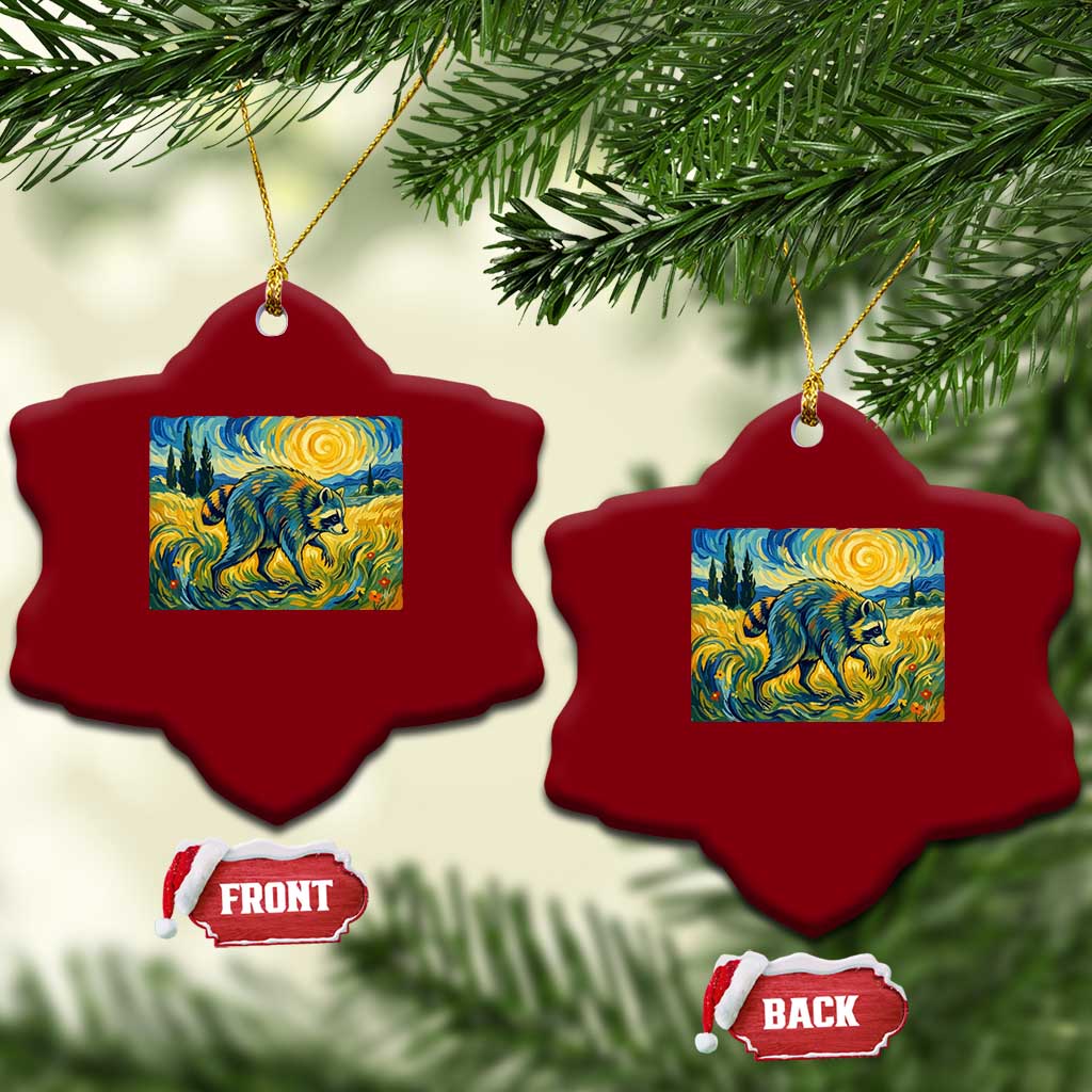 Jimothy Viral Seattle Raccoon Starry Night Style Graphic Ceramic Ornament Trash Panda Feral Legend Supporter