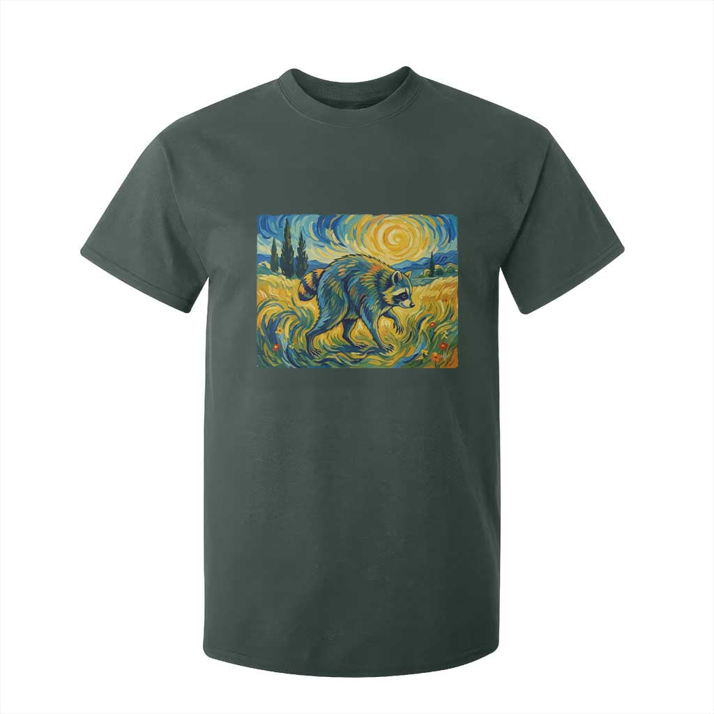 Jimothy Viral Seattle Raccoon Starry Night Style Graphic T Shirt For Kid Trash Panda Feral Legend Supporter