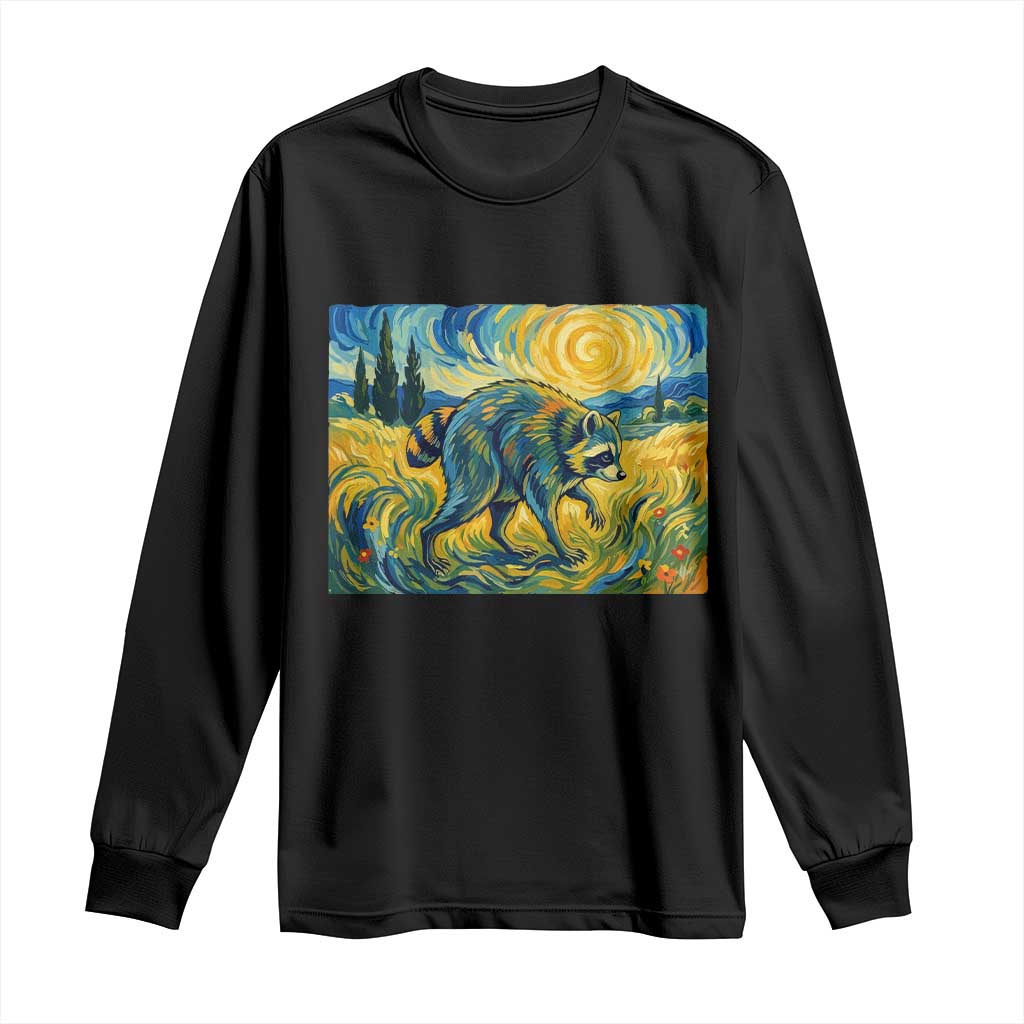Jimothy Viral Seattle Raccoon Starry Night Style Graphic Long Sleeve Shirt Trash Panda Feral Legend Supporter TS02 Black Print Your Wear
