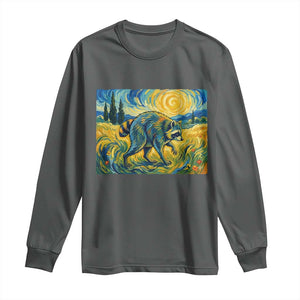 Jimothy Viral Seattle Raccoon Starry Night Style Graphic Long Sleeve Shirt Trash Panda Feral Legend Supporter