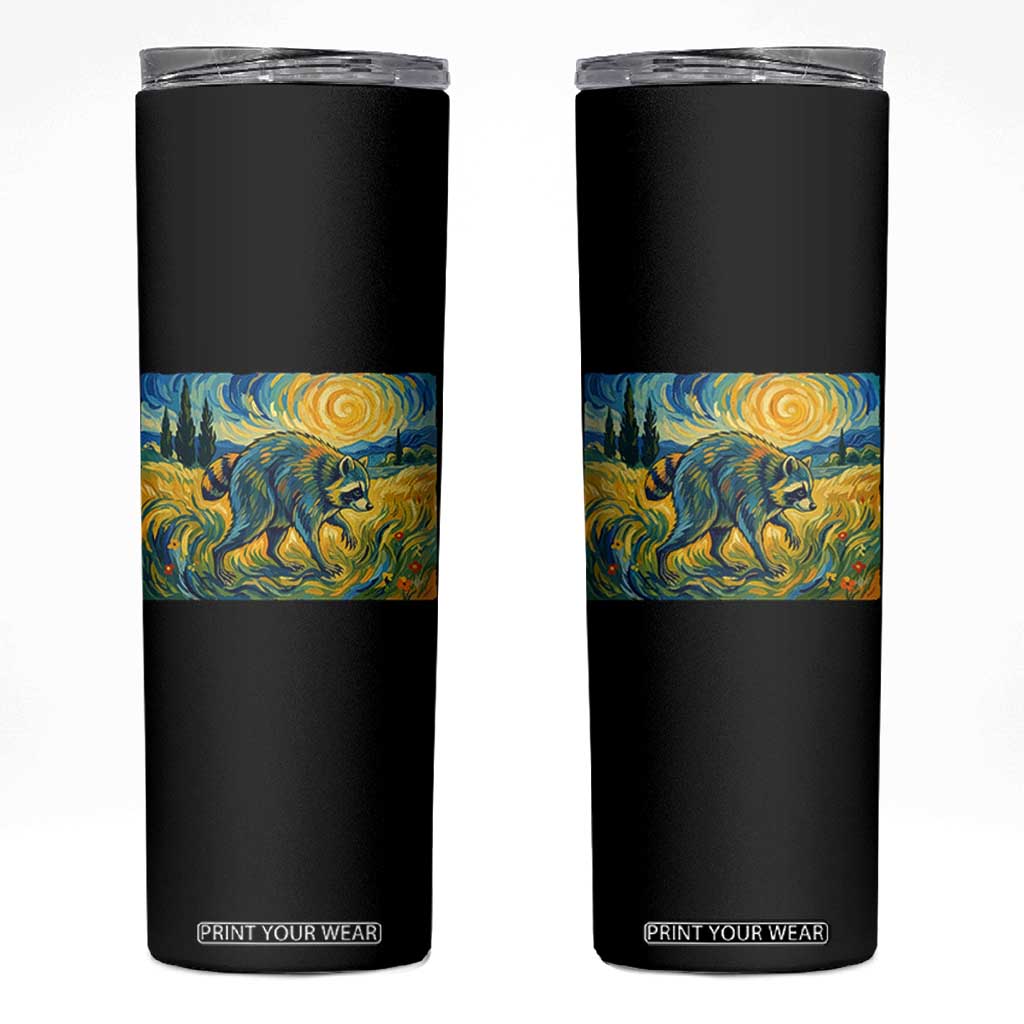 Jimothy Viral Seattle Raccoon Starry Night Style Graphic Skinny Tumbler Trash Panda Feral Legend Supporter TS02 Black Print Your Wear