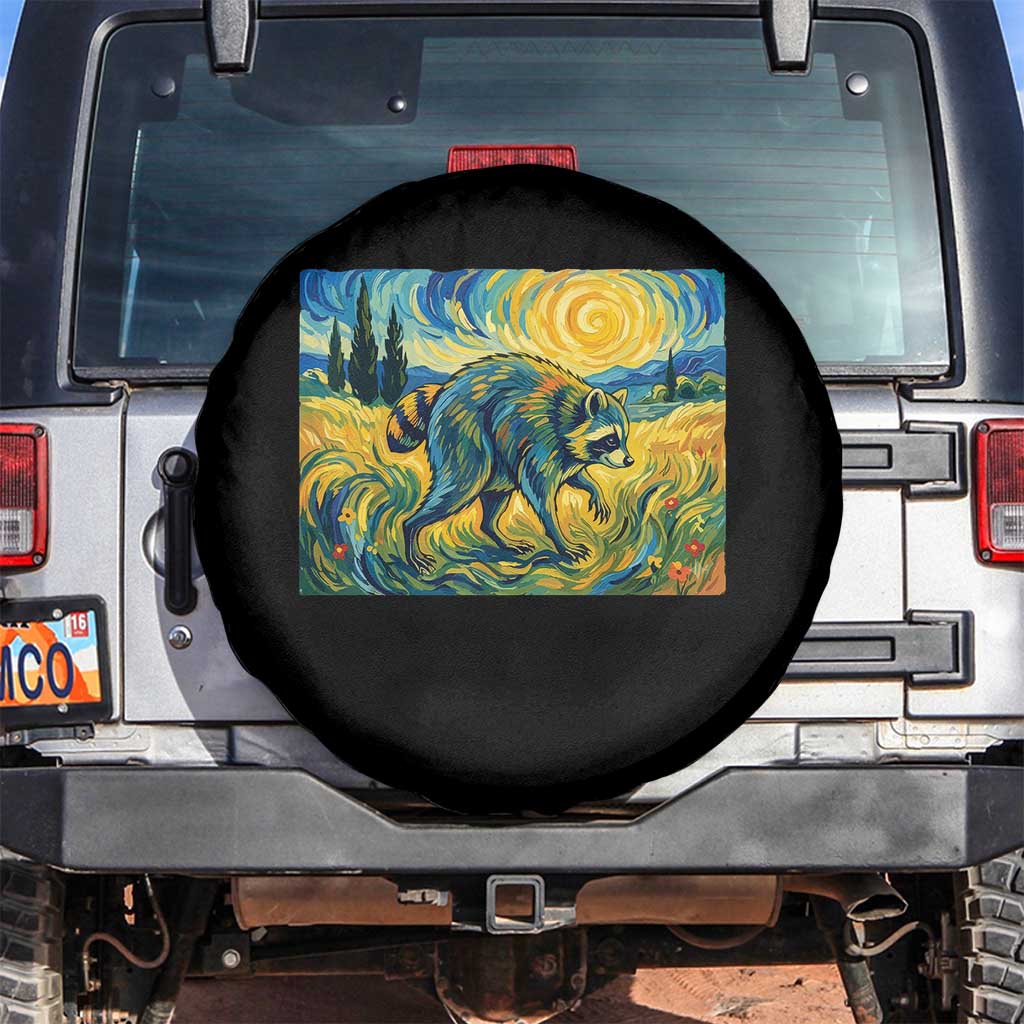 Jimothy Viral Seattle Raccoon Starry Night Style Graphic Spare Tire Cover Trash Panda Feral Legend Supporter TS02 No hole Black Print Your Wear