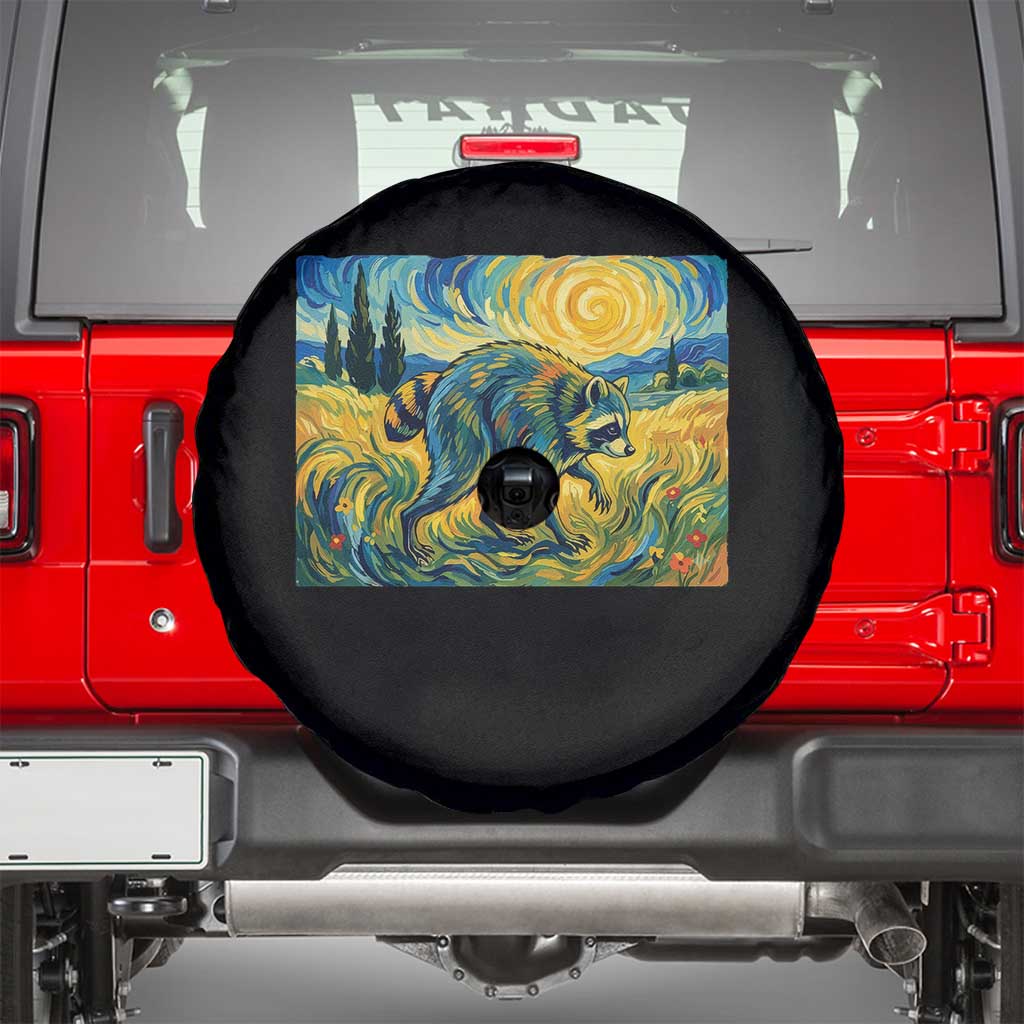 Jimothy Viral Seattle Raccoon Starry Night Style Graphic Spare Tire Cover Trash Panda Feral Legend Supporter
