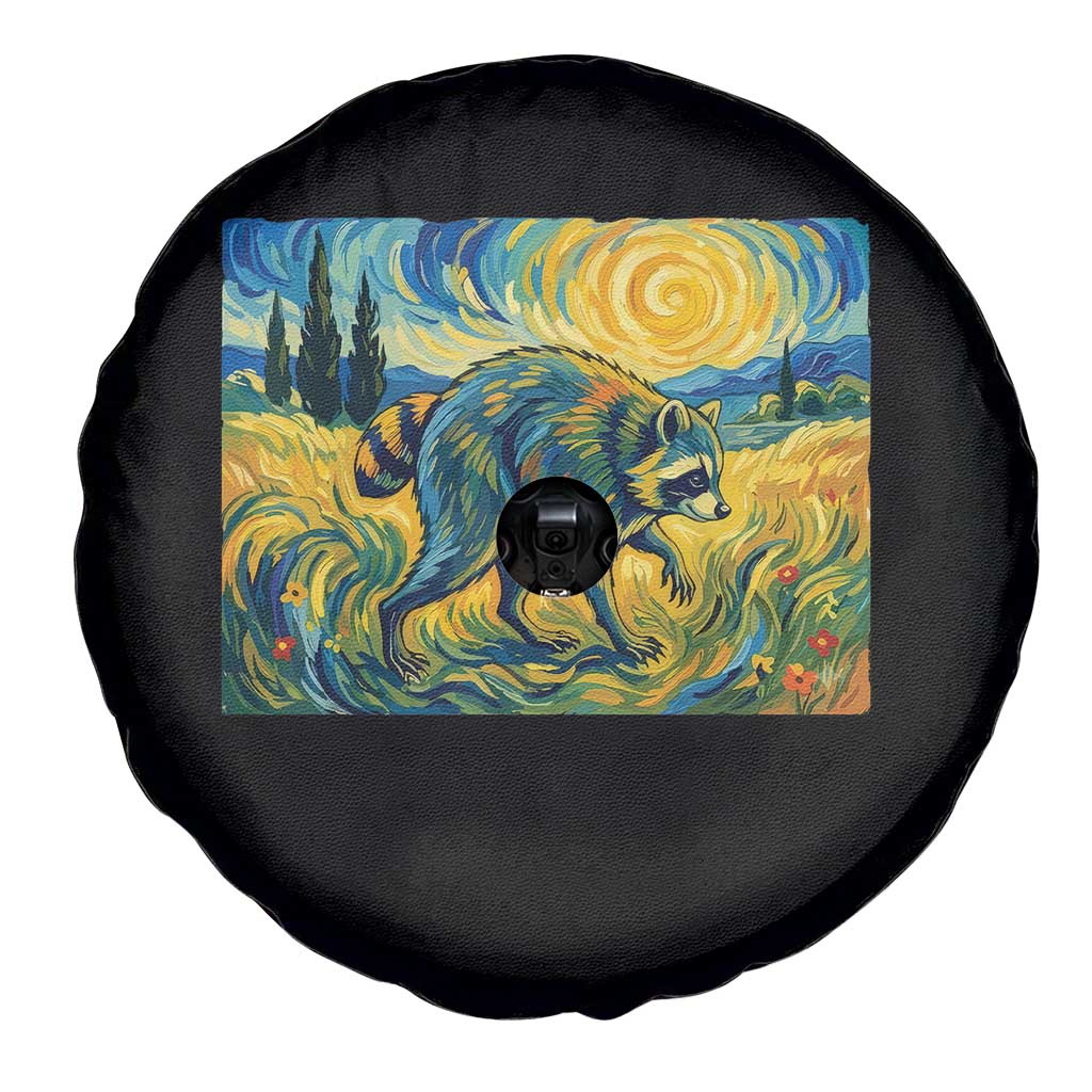 Jimothy Viral Seattle Raccoon Starry Night Style Graphic Spare Tire Cover Trash Panda Feral Legend Supporter