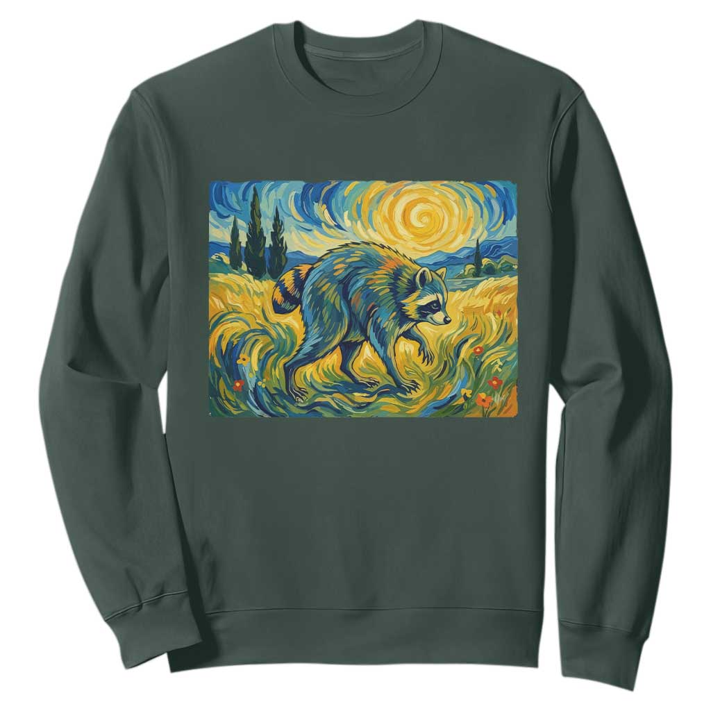 Jimothy Viral Seattle Raccoon Starry Night Style Graphic Sweatshirt Trash Panda Feral Legend Supporter