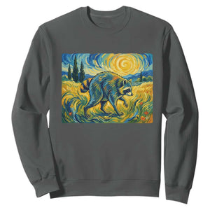 Jimothy Viral Seattle Raccoon Starry Night Style Graphic Sweatshirt Trash Panda Feral Legend Supporter