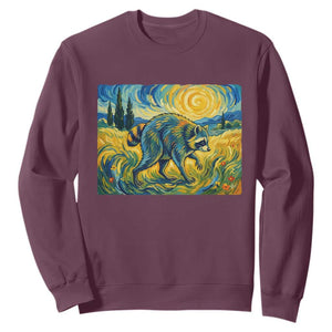 Jimothy Viral Seattle Raccoon Starry Night Style Graphic Sweatshirt Trash Panda Feral Legend Supporter