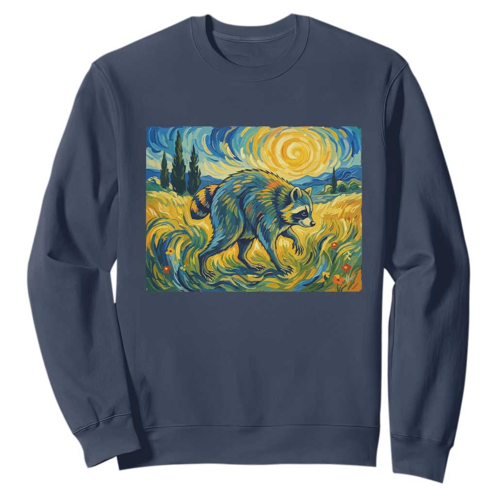 Jimothy Viral Seattle Raccoon Starry Night Style Graphic Sweatshirt Trash Panda Feral Legend Supporter