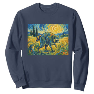 Jimothy Viral Seattle Raccoon Starry Night Style Graphic Sweatshirt Trash Panda Feral Legend Supporter