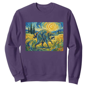 Jimothy Viral Seattle Raccoon Starry Night Style Graphic Sweatshirt Trash Panda Feral Legend Supporter