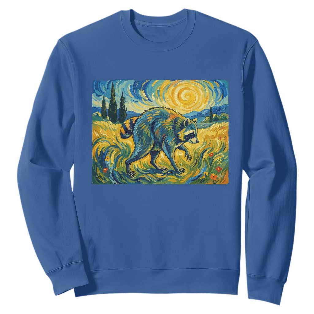 Jimothy Viral Seattle Raccoon Starry Night Style Graphic Sweatshirt Trash Panda Feral Legend Supporter