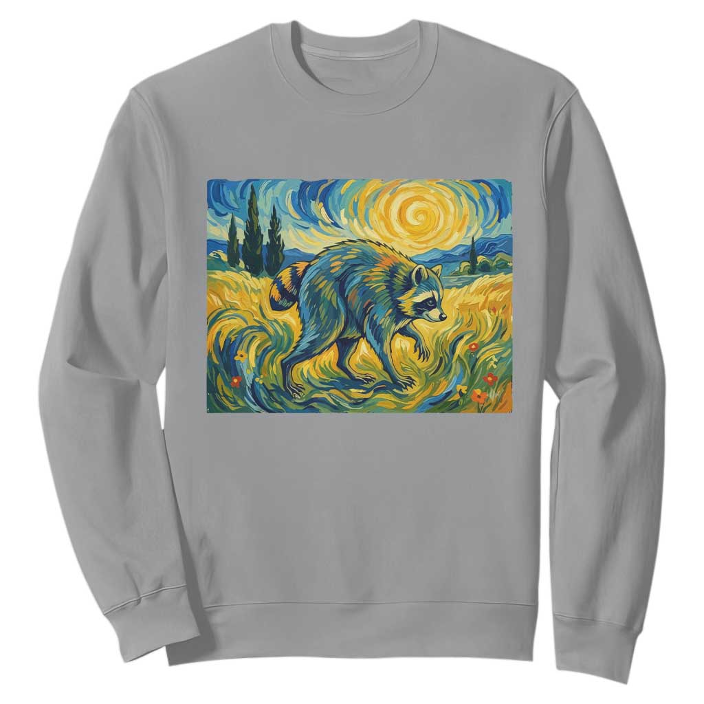 Jimothy Viral Seattle Raccoon Starry Night Style Graphic Sweatshirt Trash Panda Feral Legend Supporter