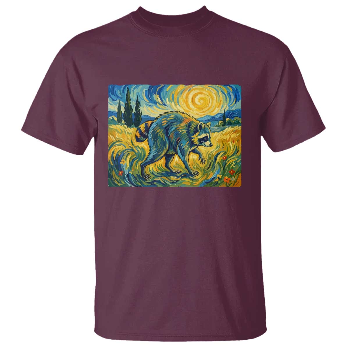 Jimothy Viral Seattle Raccoon Starry Night Style Graphic T Shirt Trash Panda Feral Legend Supporter
