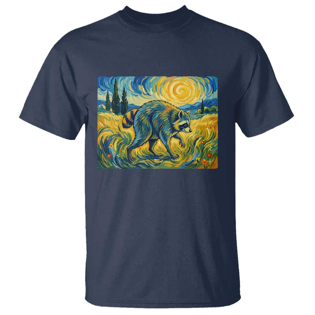 Jimothy Viral Seattle Raccoon Starry Night Style Graphic T Shirt Trash Panda Feral Legend Supporter