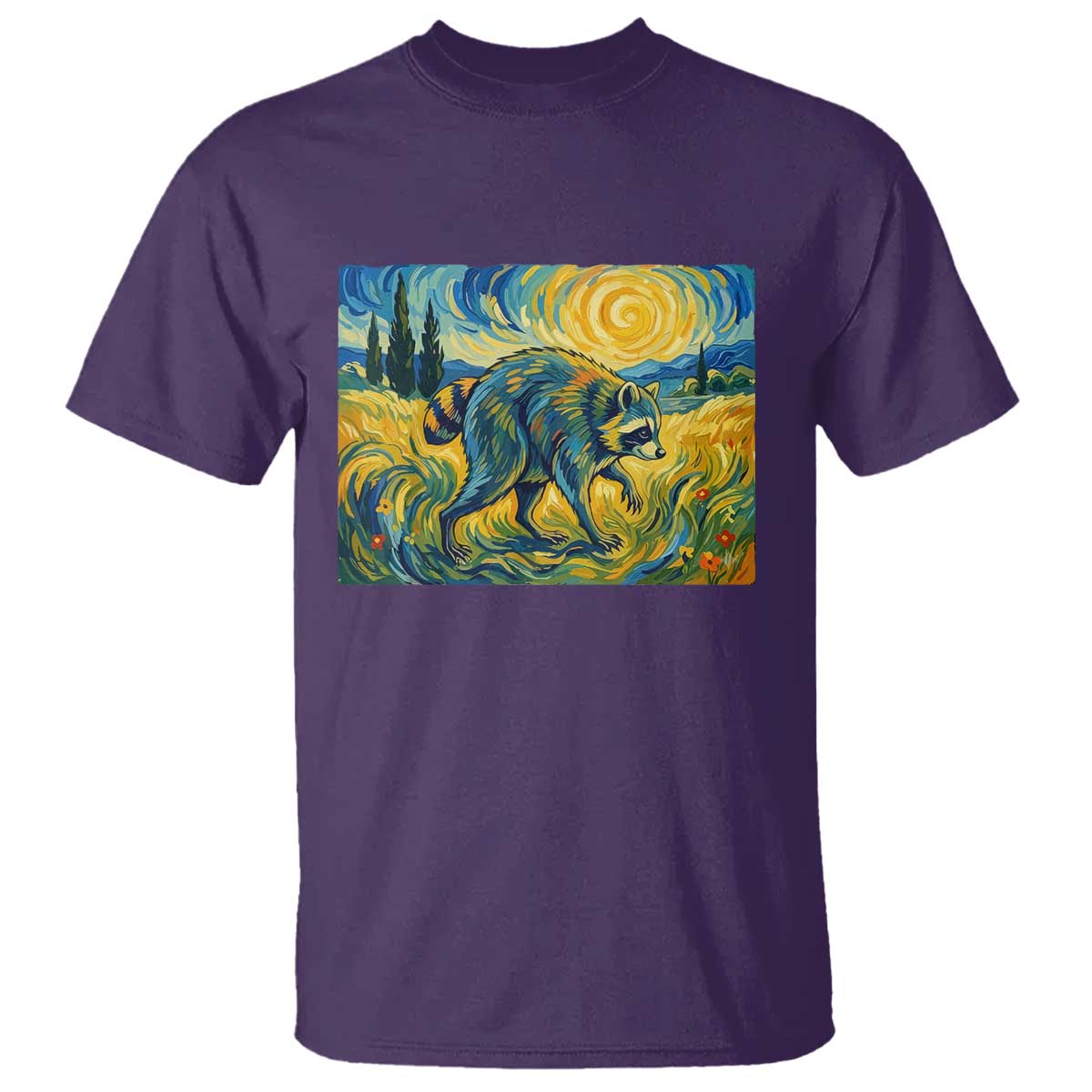 Jimothy Viral Seattle Raccoon Starry Night Style Graphic T Shirt Trash Panda Feral Legend Supporter