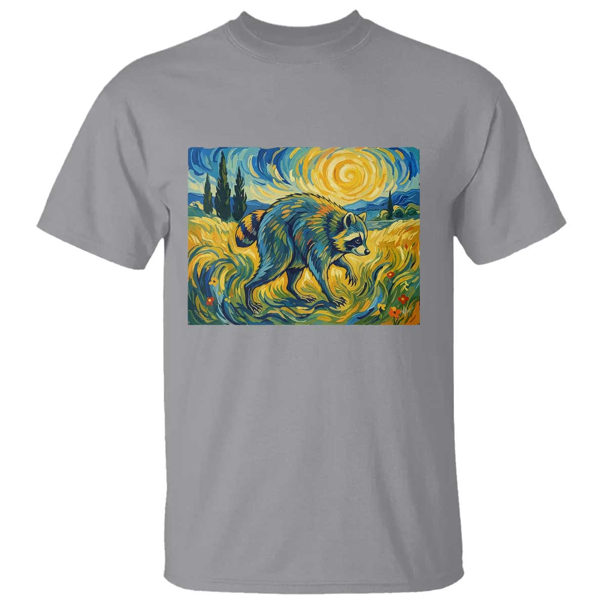 Jimothy Viral Seattle Raccoon Starry Night Style Graphic T Shirt Trash Panda Feral Legend Supporter