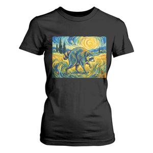 Jimothy Viral Seattle Raccoon Starry Night Style Graphic T Shirt For Women Trash Panda Feral Legend Supporter