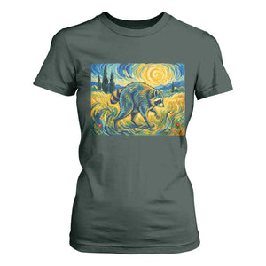 Jimothy Viral Seattle Raccoon Starry Night Style Graphic T Shirt For Women Trash Panda Feral Legend Supporter